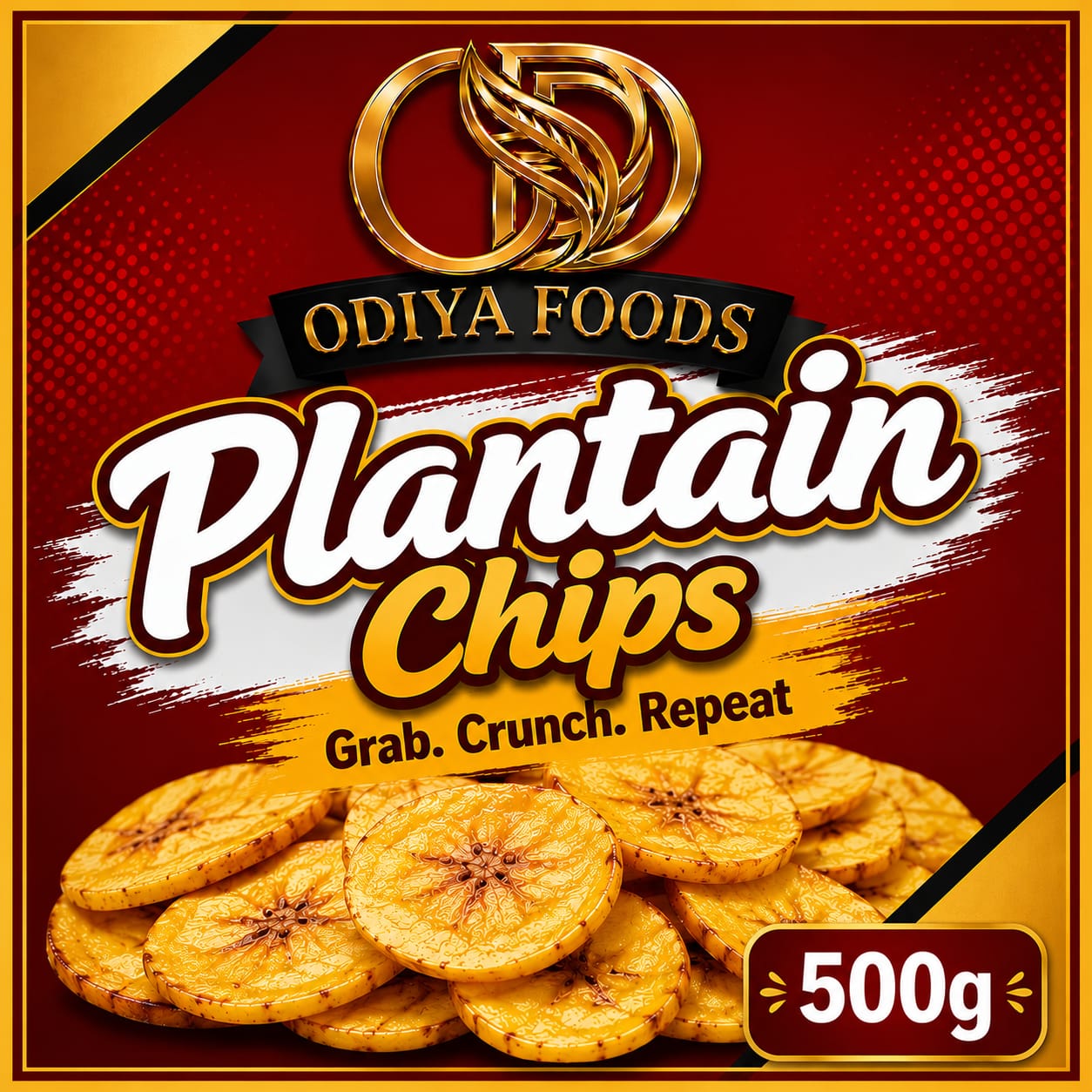 Odiya Foods Plantain Chips 500g pack